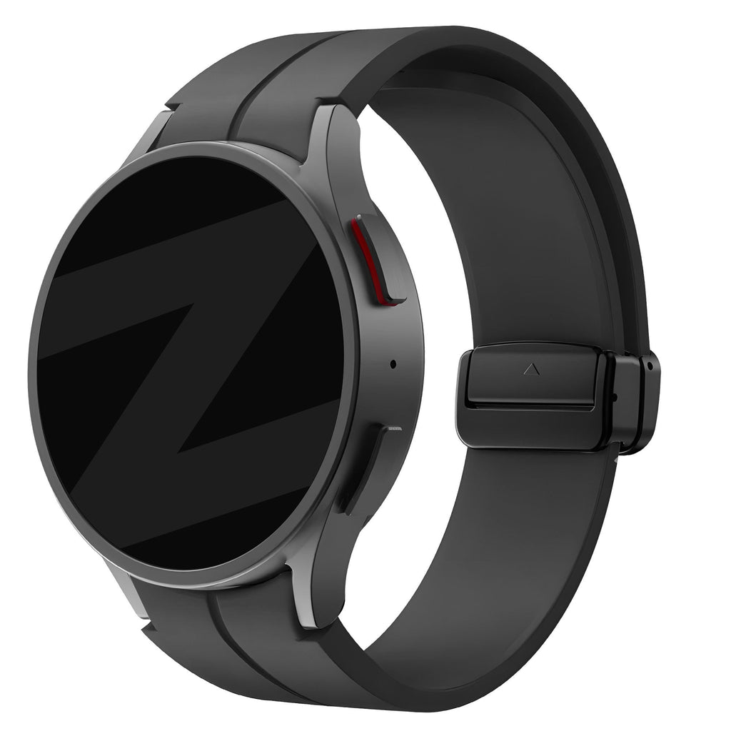 Bandz Samsung Galaxy Watch 5 Pro szilikon szíj D-csat fekete