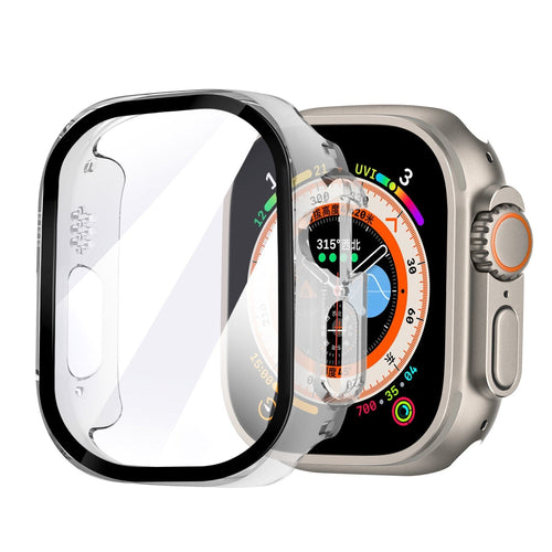 Apple Watch kemény tok üvegborítással, átlátszó