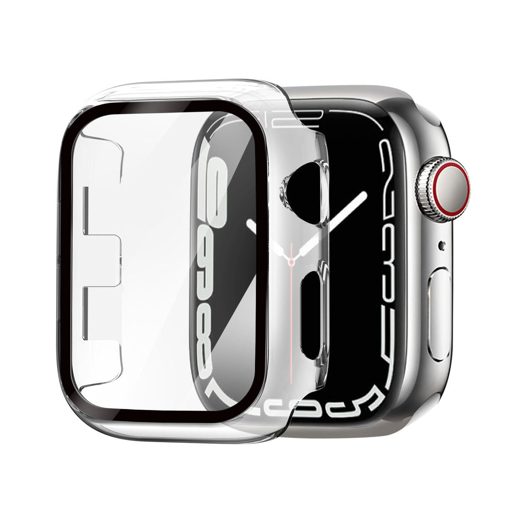 Apple Watch kemény tok üvegborítással, átlátszó