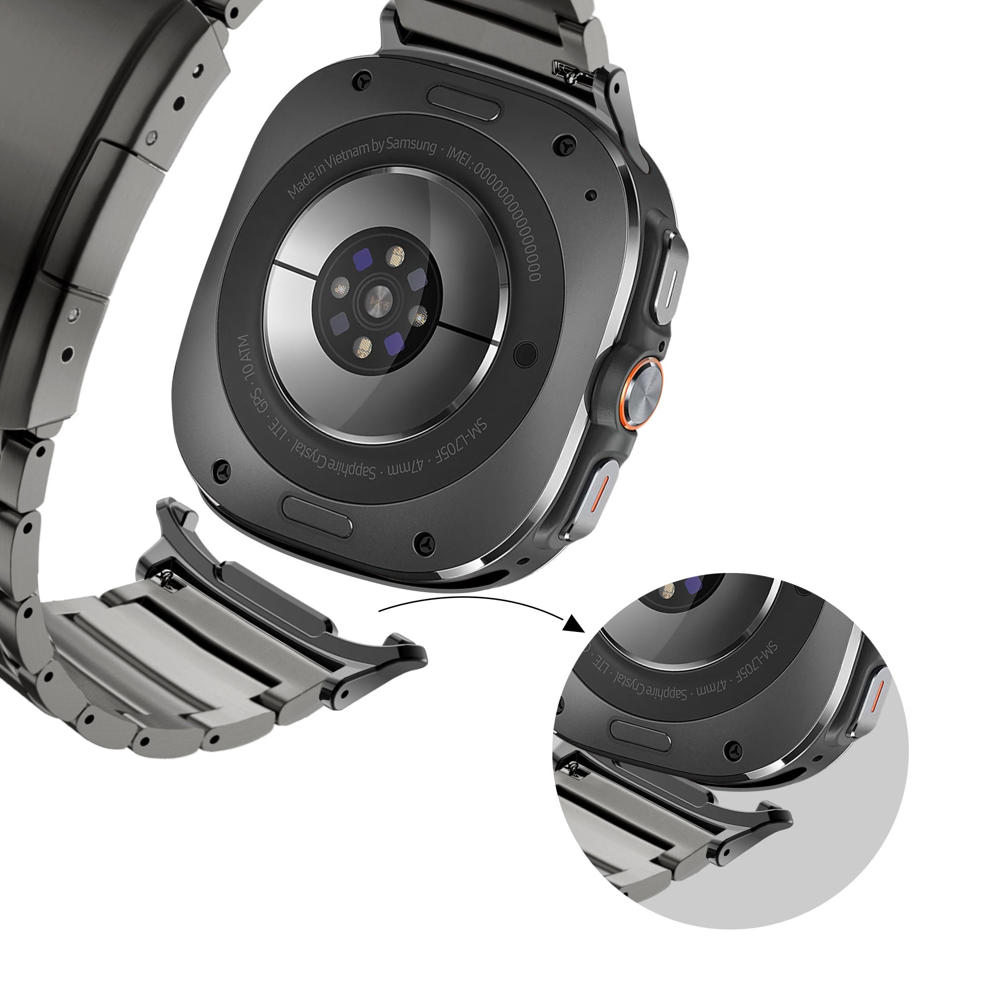 Bandz Samsung Galaxy Watch Ultra titán szíj klasszikus grafit