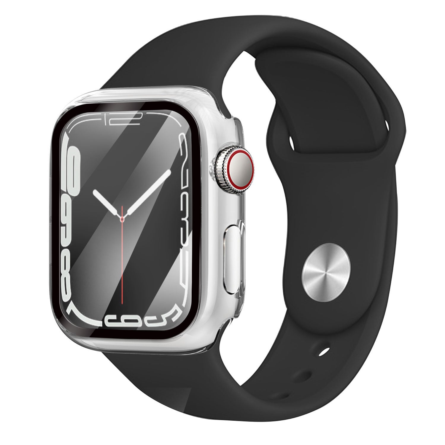 Apple Watch kemény tok üvegborítással, átlátszó