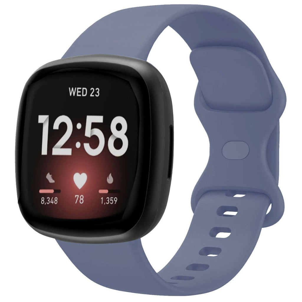 Klasszikus szilikon szíj Fitbit Versa 3-hoz, szürke-kék