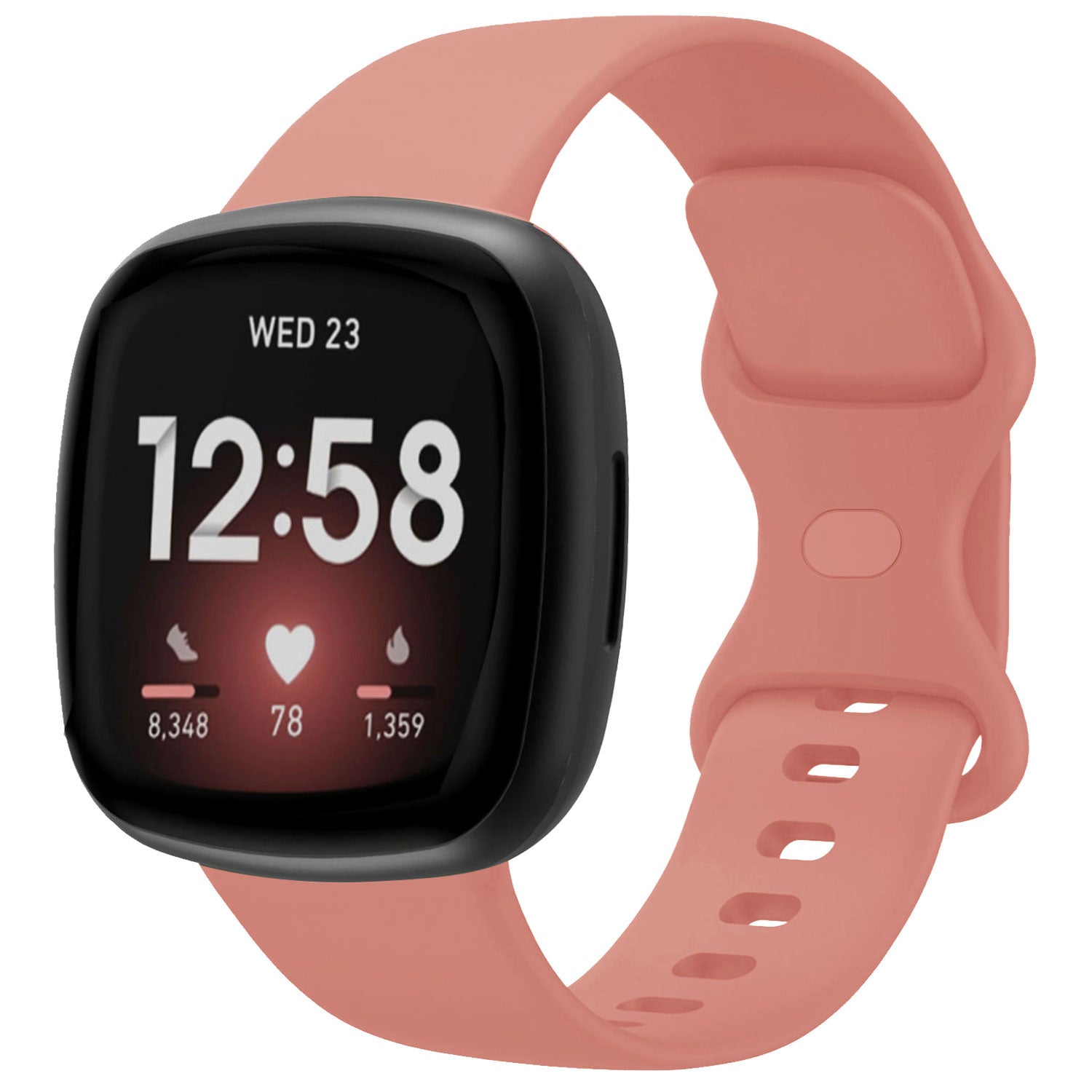 Fitbit Versa 3 klasszikus rózsaszín szilikon szíj csere