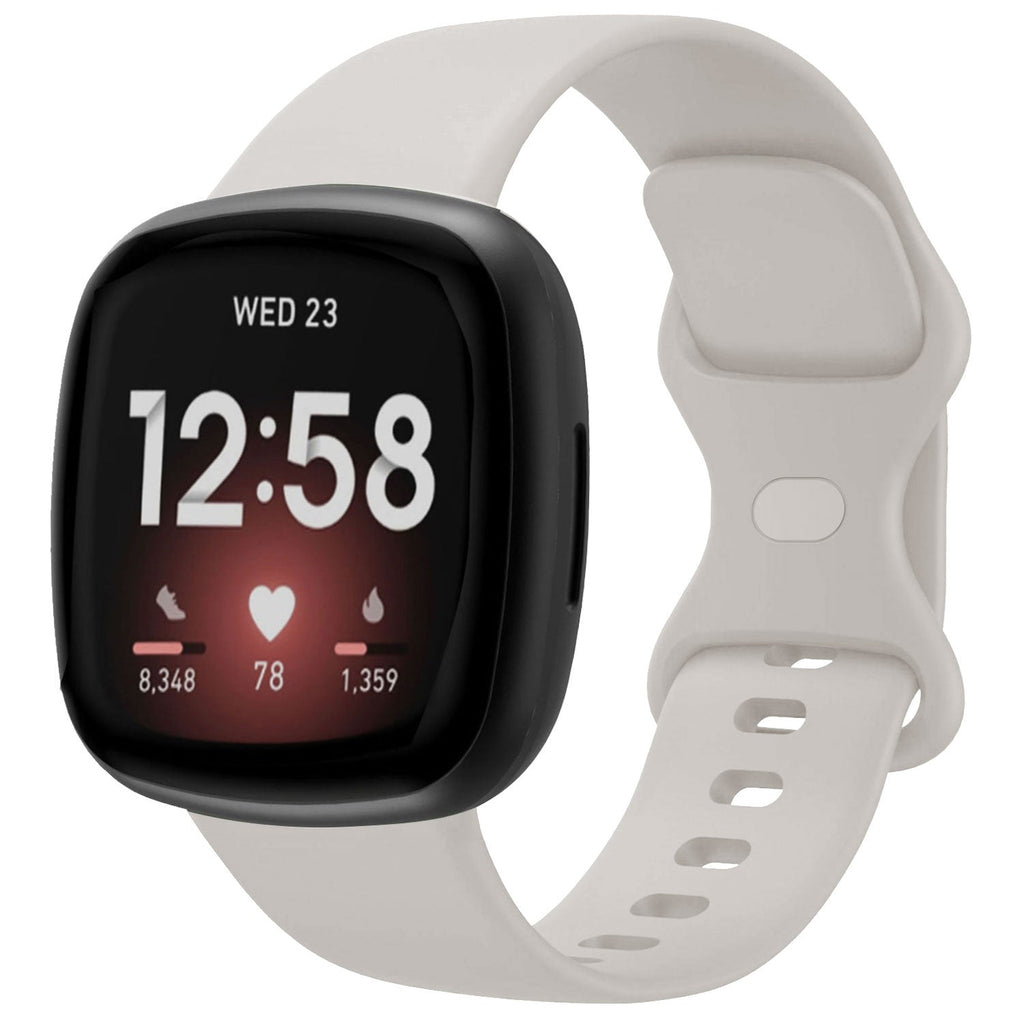 Fitbit Versa 3 klasszikus szilikon szíj törtfehér színben