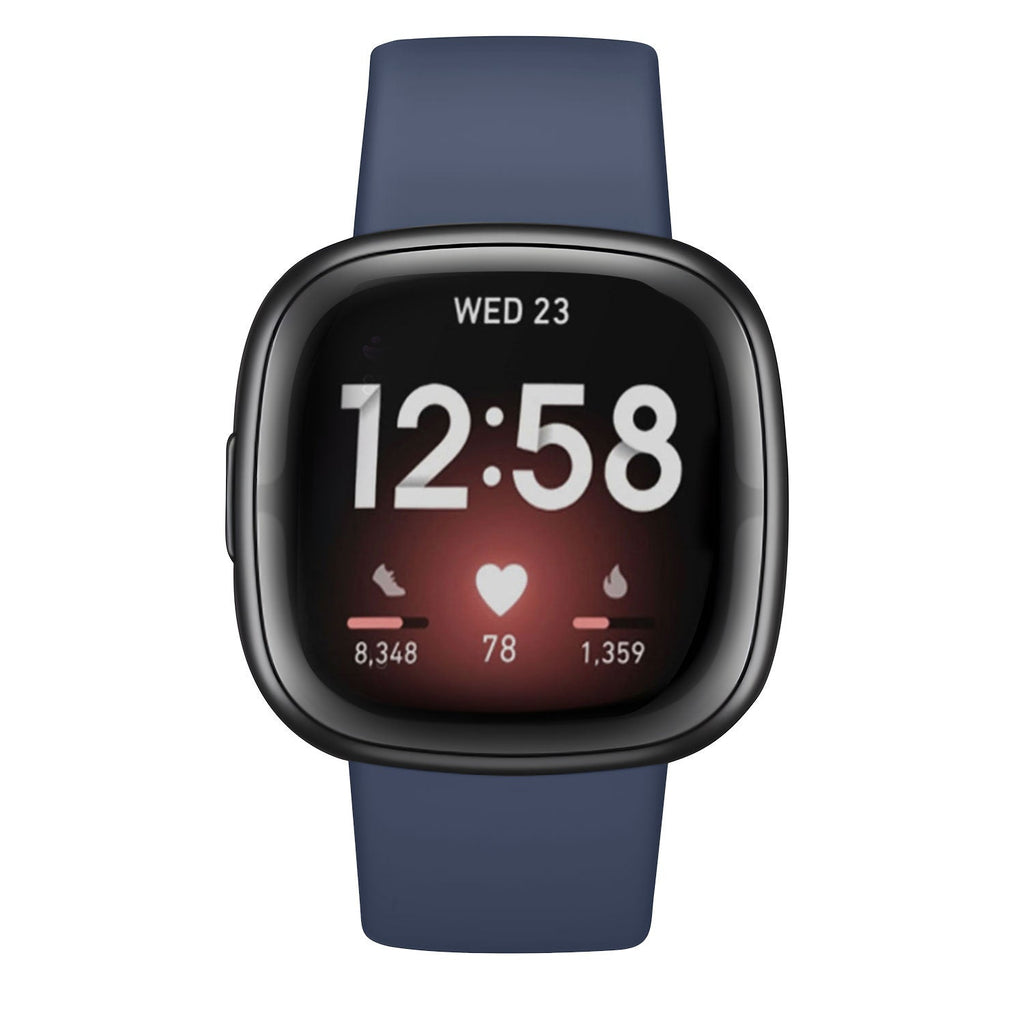 Fitbit Versa 3 klasszikus szilikon szíj sötétkék színben