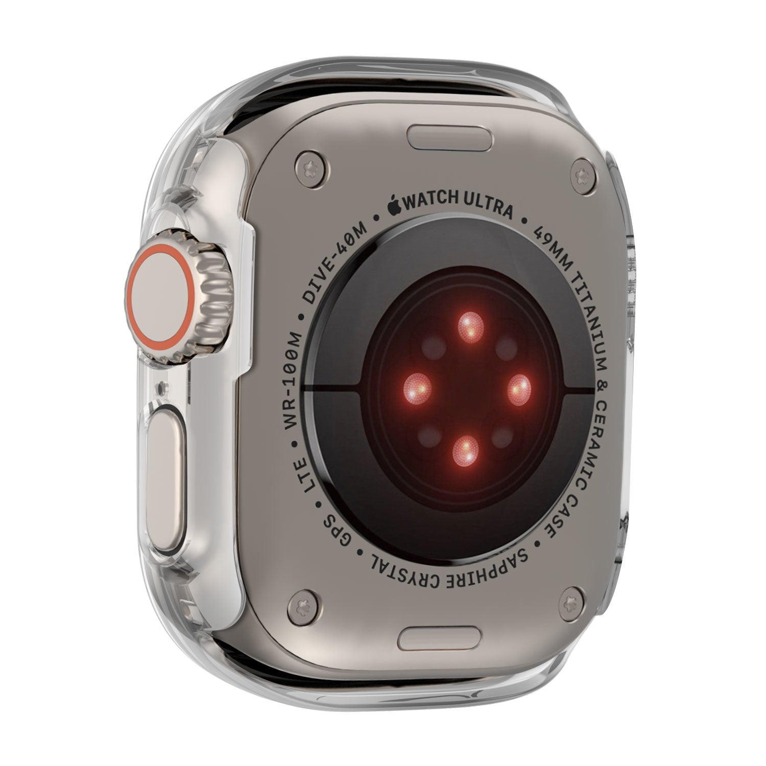 Apple Watch kemény tok üvegborítással, átlátszó