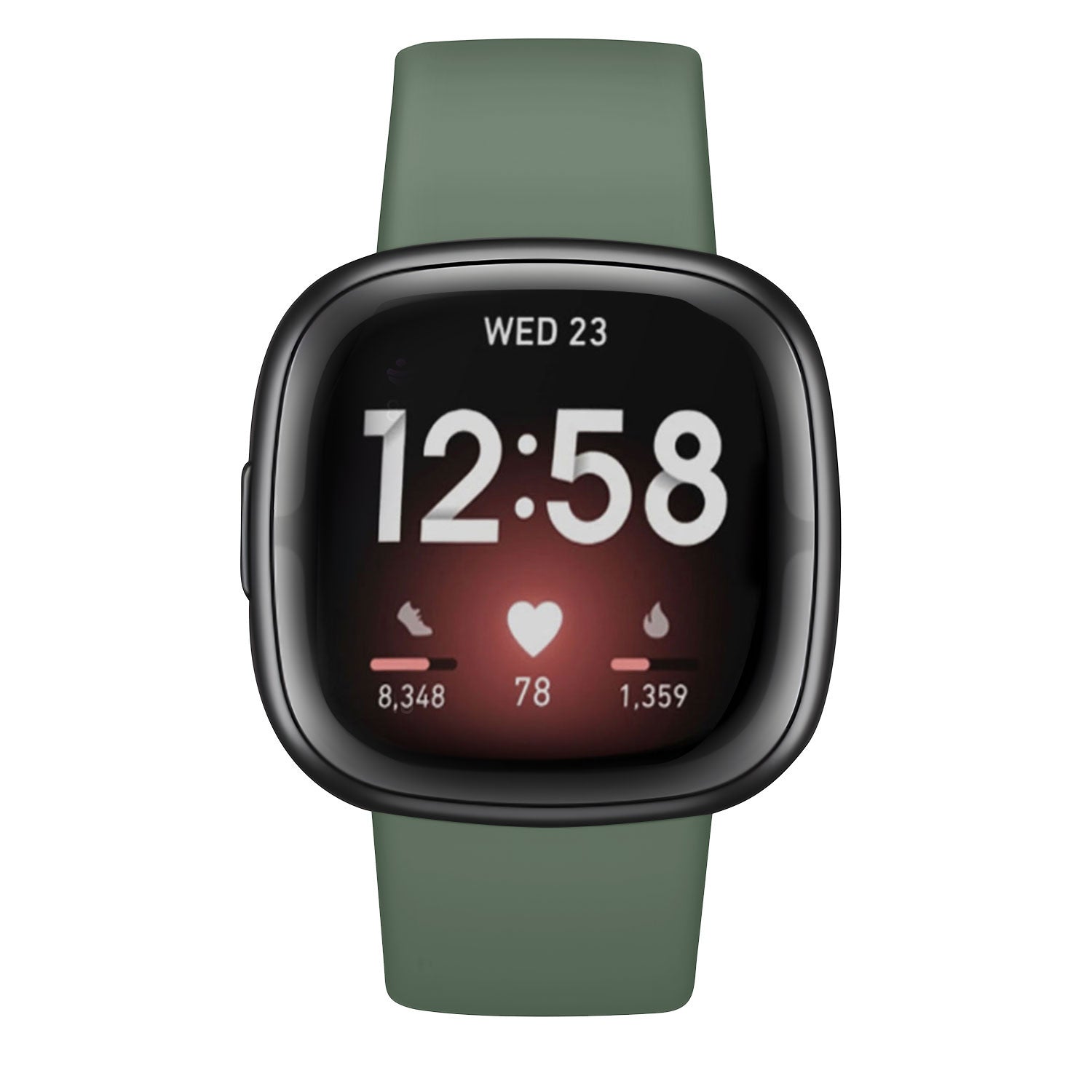 Fitbit Versa 3 szilikon szíj klasszikus sötétzöldben