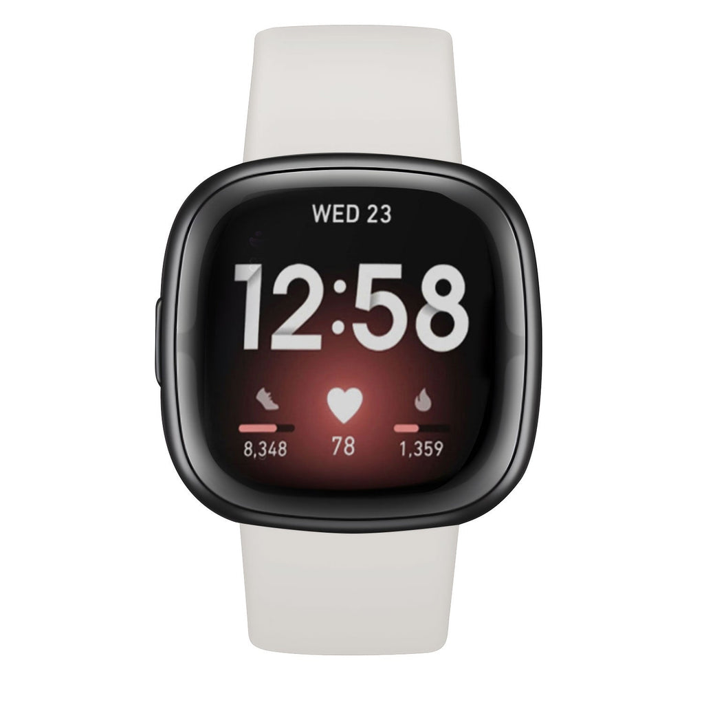 Fitbit Versa 3 klasszikus szilikon szíj törtfehér színben