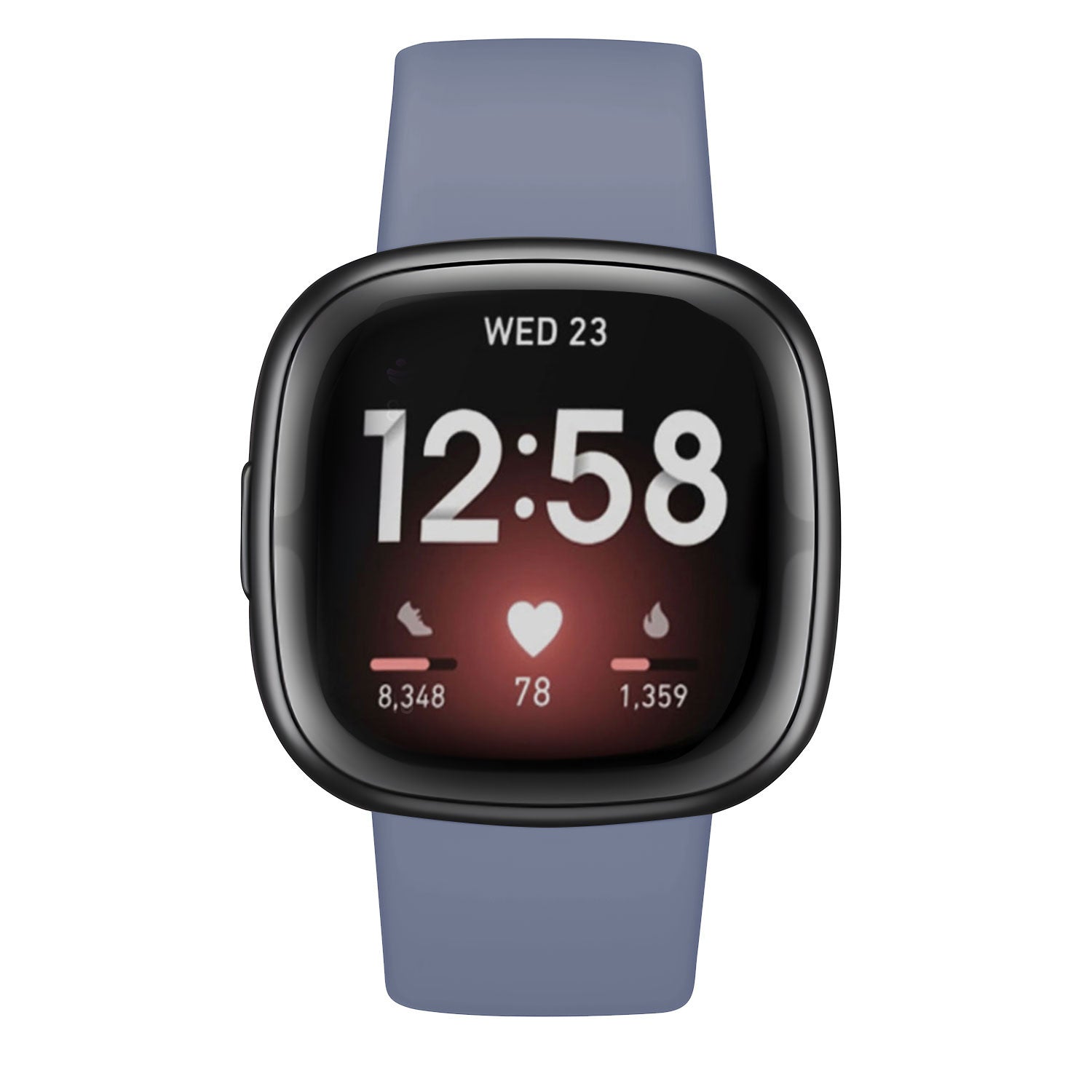 Klasszikus szilikon szíj Fitbit Versa 3-hoz, szürke-kék