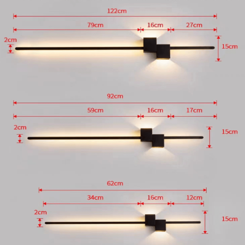 AeroLine minimalista LED fali lámpa luxus nappalikhoz, modern hangulattal