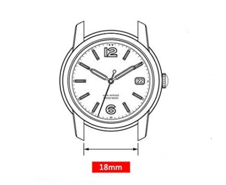 سوار ساعة سيليكون 18مم مع مشبك إطلاق سريع باللون الأسود