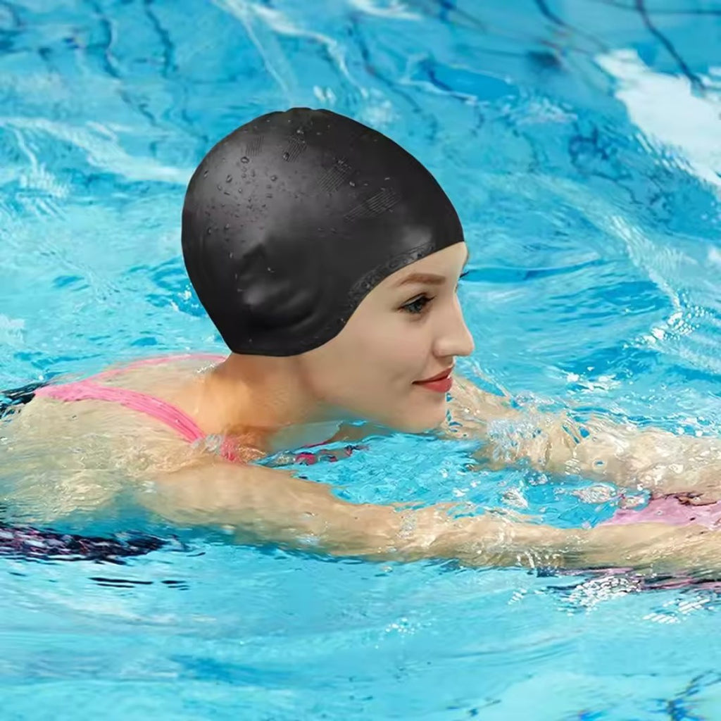 AquaGrace szilikon úszósapka fülvédővel hosszú hajra
