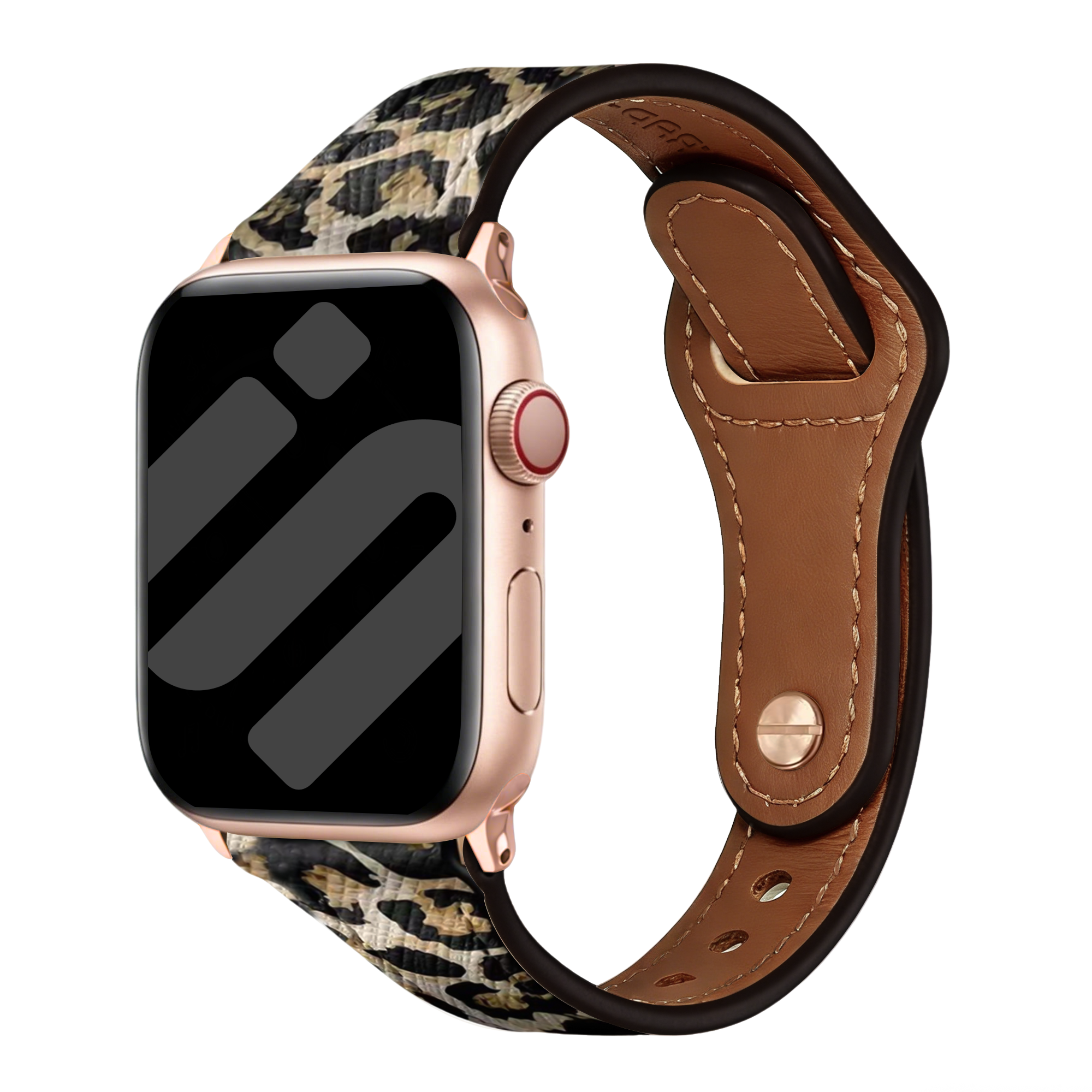 Apple Watch leopárdmintás bőrszíj cserepánt