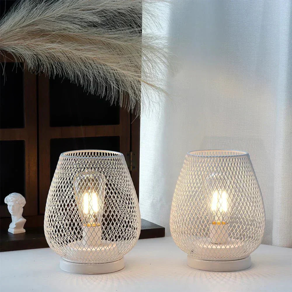 AureaGlow Vezeték Nélküli Fém Asztali Lámpa Meleg LED Edison Fénnyel a Hangulatos Otthoni Dekorációhoz