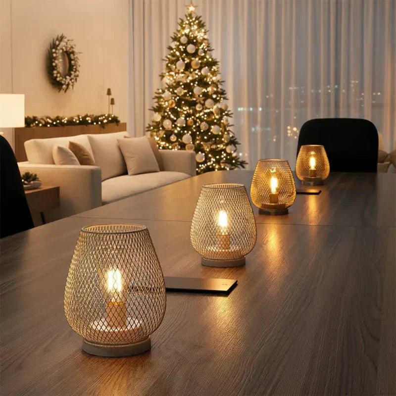 AureaGlow Vezeték Nélküli Fém Asztali Lámpa Meleg LED Edison Fénnyel a Hangulatos Otthoni Dekorációhoz