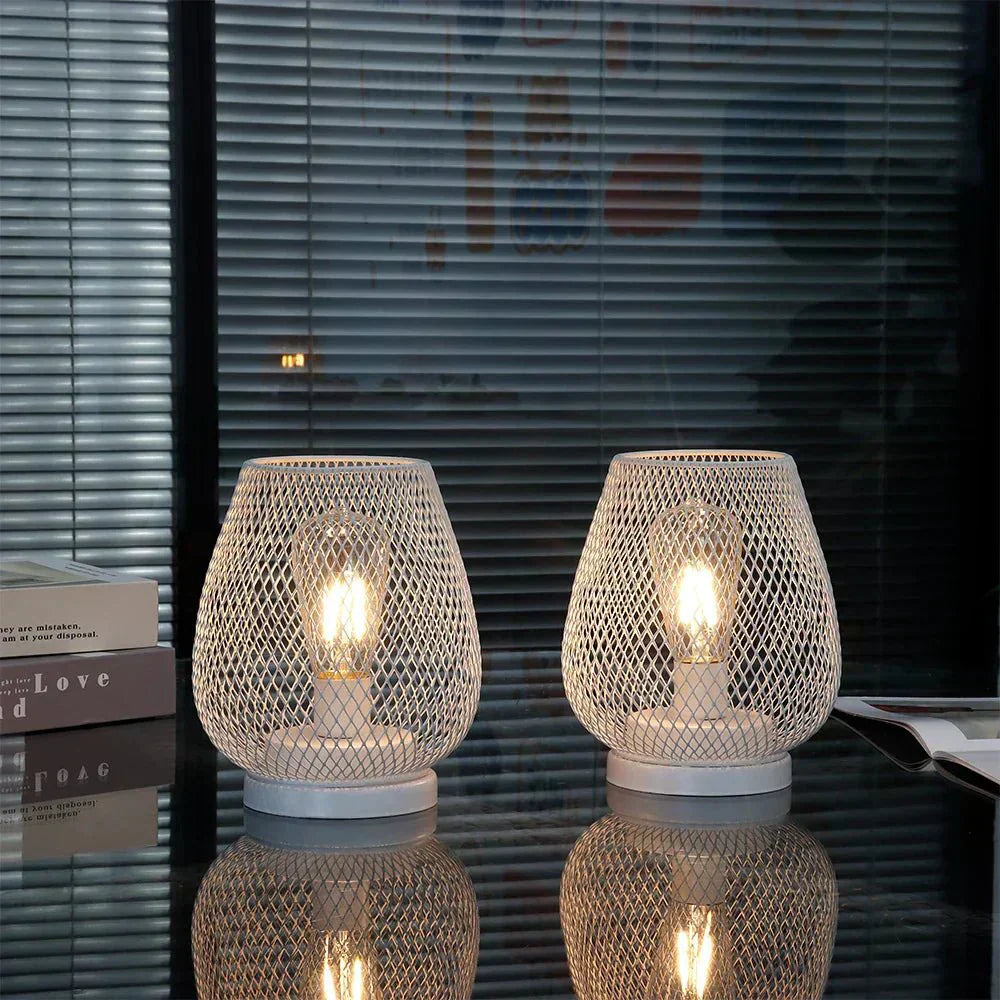 AureaGlow Vezeték Nélküli Fém Asztali Lámpa Meleg LED Edison Fénnyel a Hangulatos Otthoni Dekorációhoz