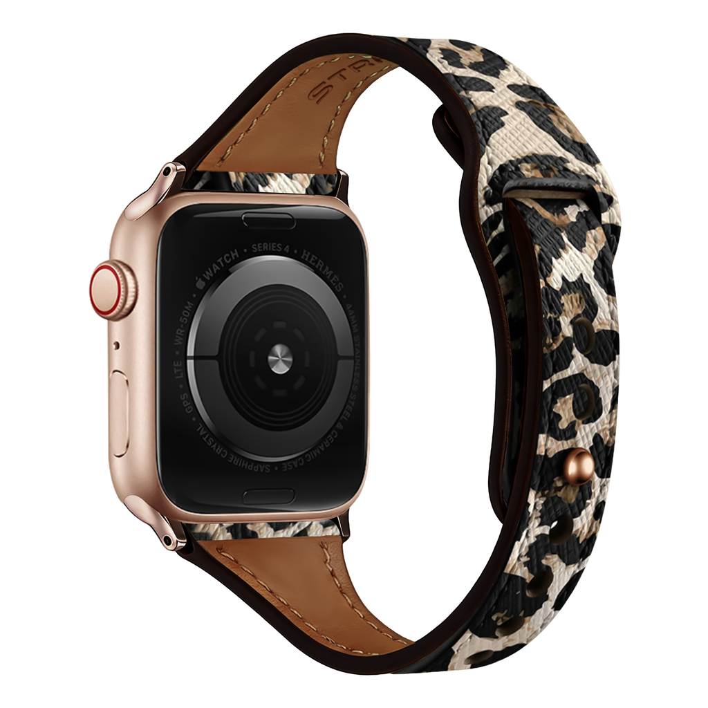 Apple Watch leopárdmintás bőrszíj cserepánt