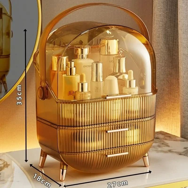 AuraLux sminkrendező doboz por- és vízálló, elegáns kialakítással nőknek