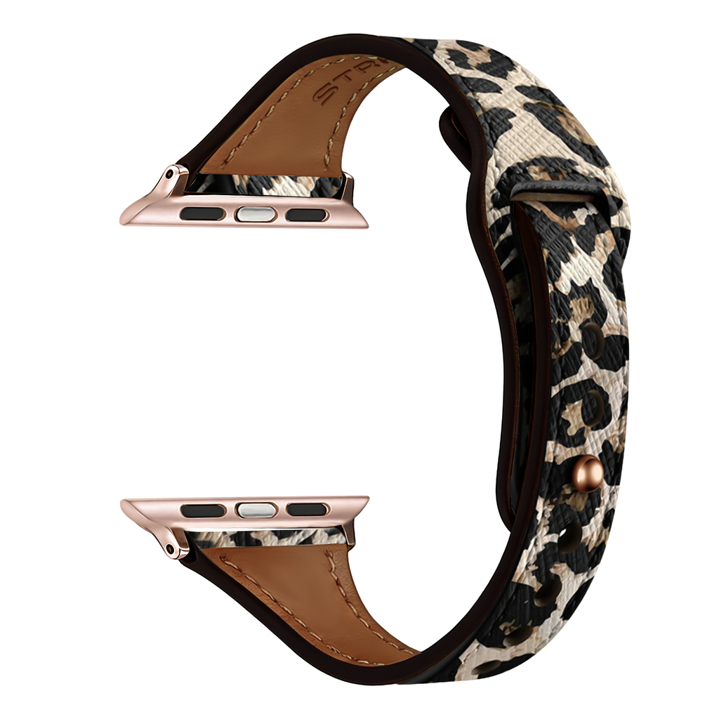 Apple Watch leopárdmintás bőrszíj cserepánt