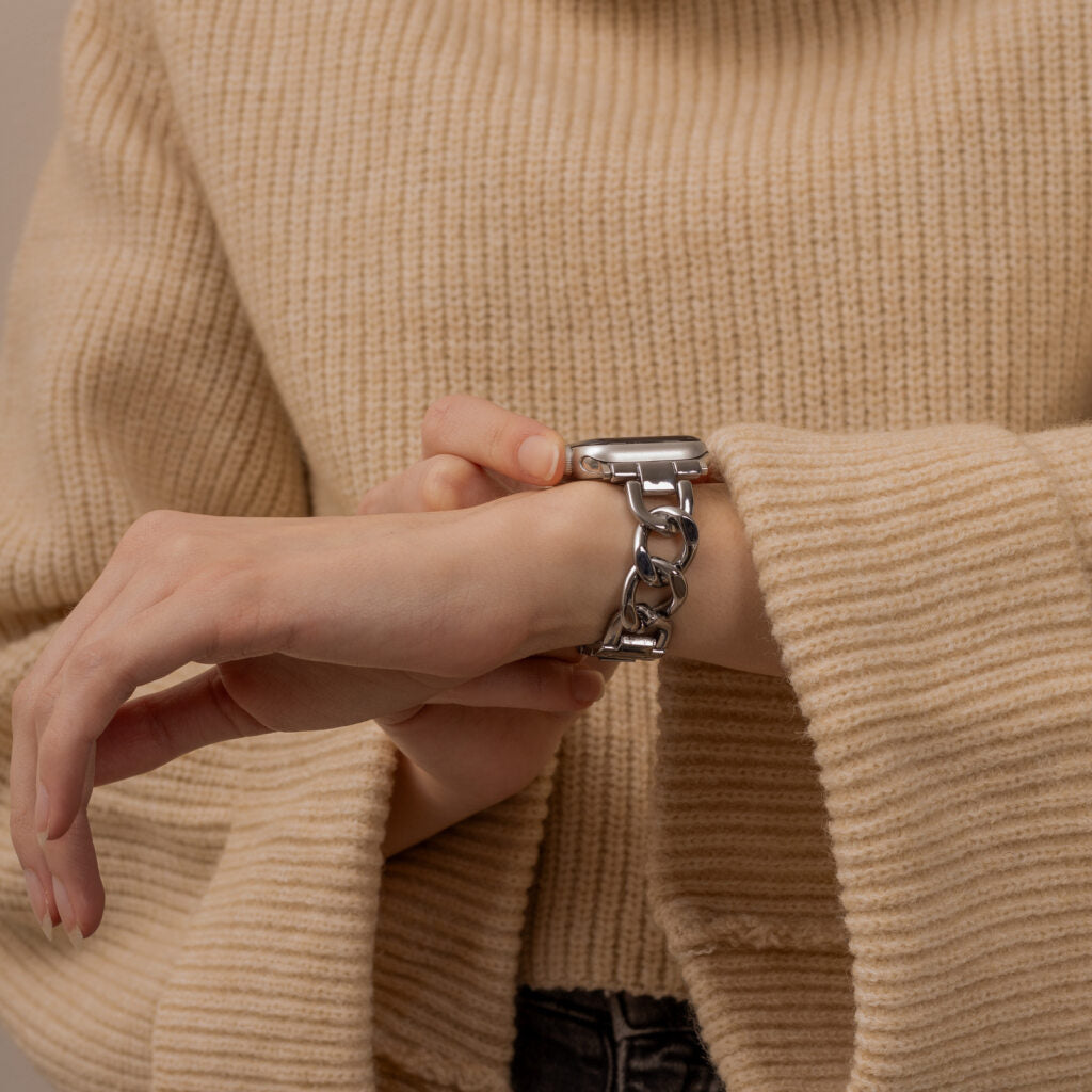 Apple Watch acél láncszíj ezüst színben Apple Watch-hoz