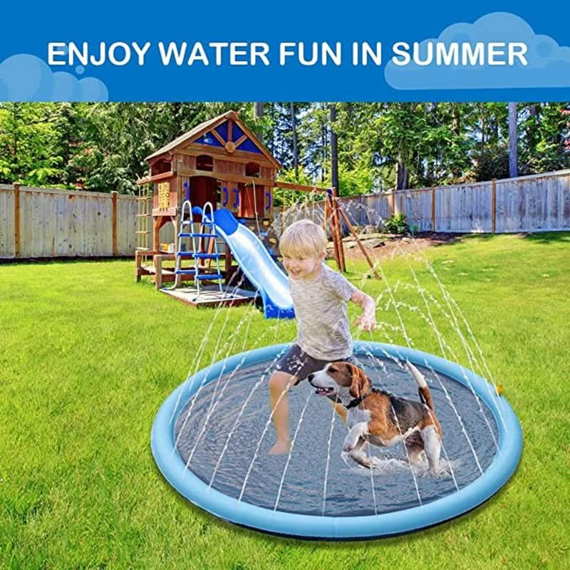 AquaBreeze kutyaitató matrac interaktív hűsítő fröcskölő kertijátékkal