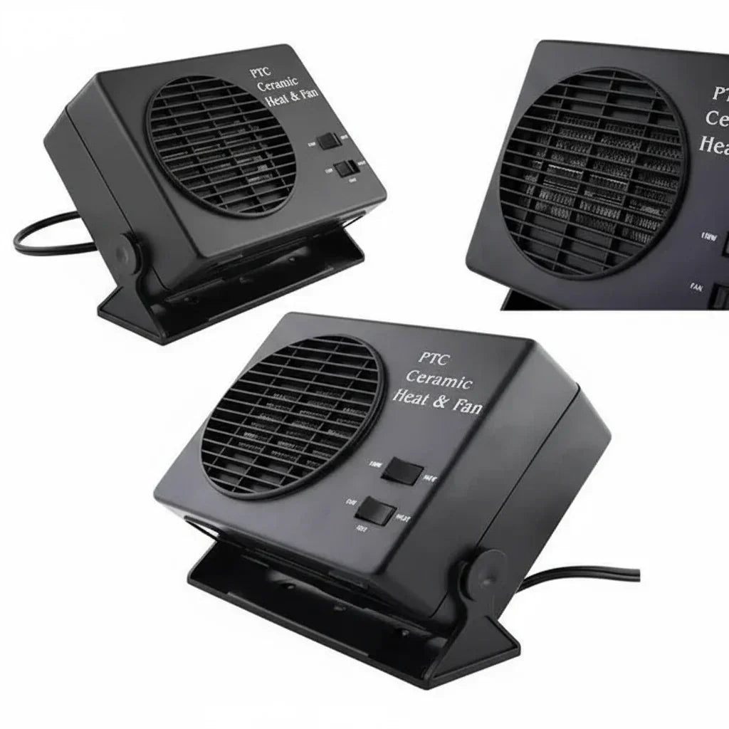 セラミック12Vカー用ヒーターファン 自動サーモスタット付き デフロスター＆デミスター機能搭載