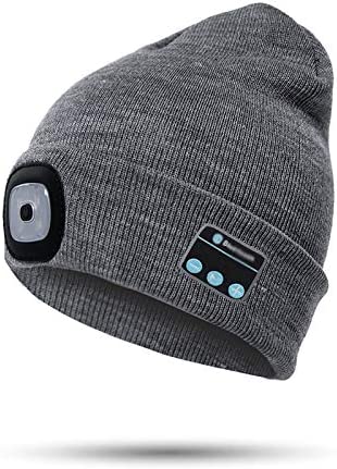 ワイヤレスヘッドホンとライト付きビーニーハット Bluetooth 5.0