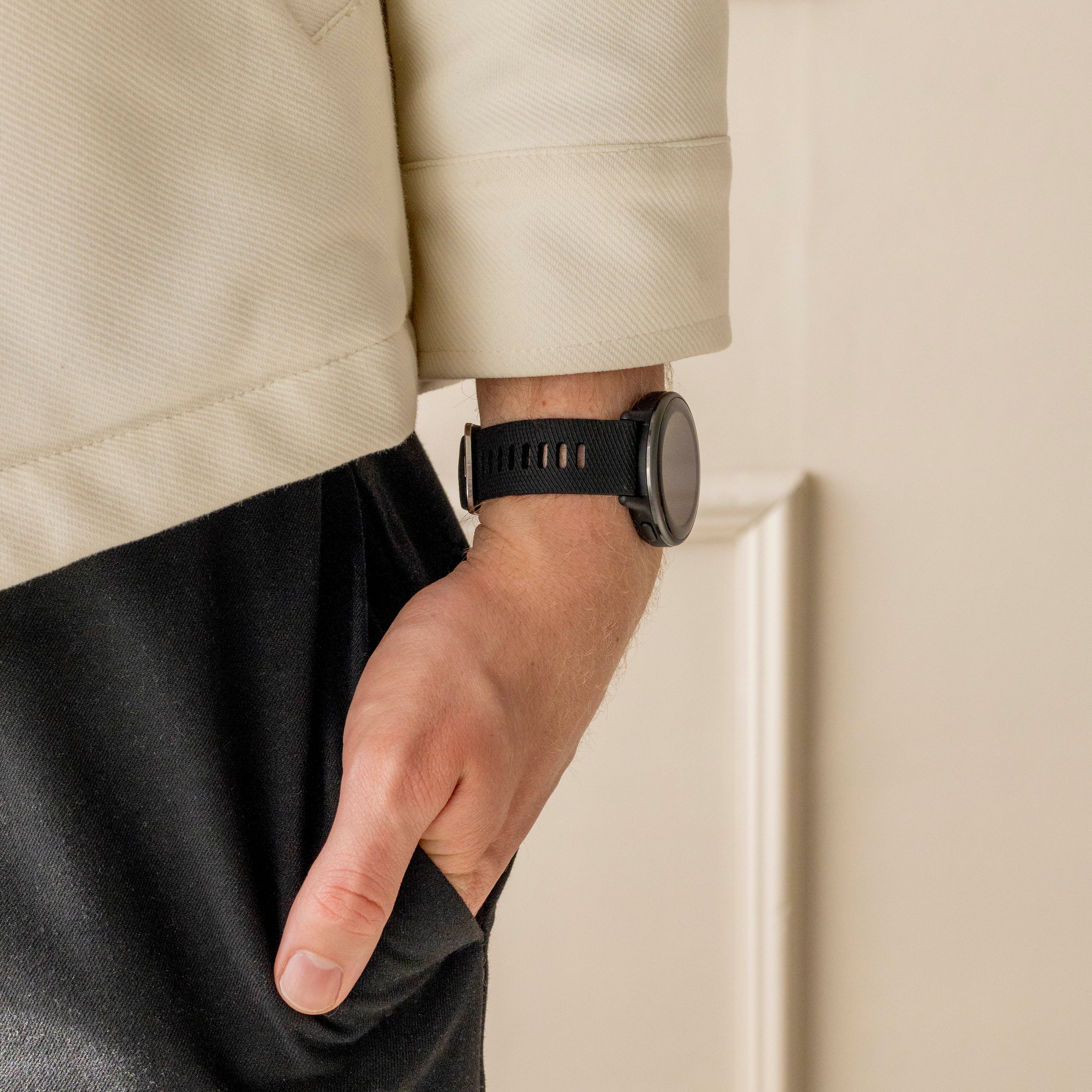 Garmin Vivoactive 3 szilikon szíj fekete karóra szíjhoz