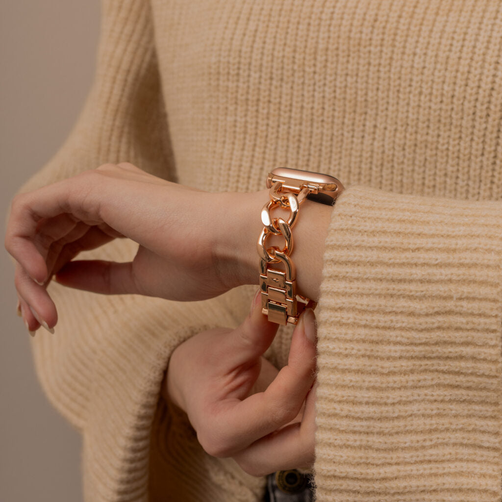 Apple Watch rozéarany rozsdamentes acél láncszíj