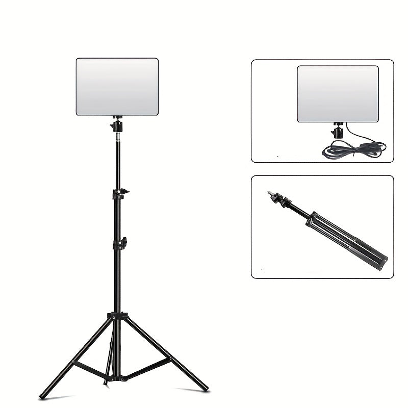 LED Photo Light Stand With Adjustable Aluminum Tripod And Studio Lamp
