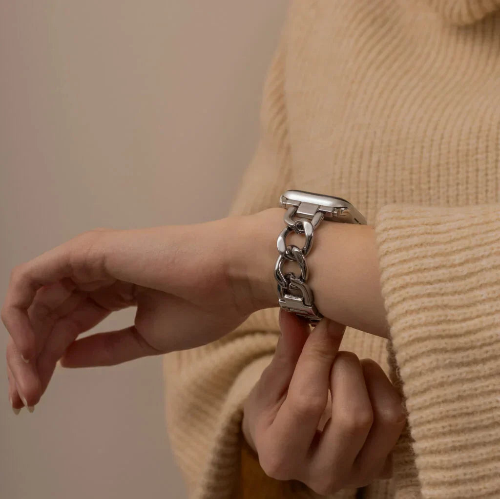 Apple Watch acél láncszíj ezüst színben Apple Watch-hoz