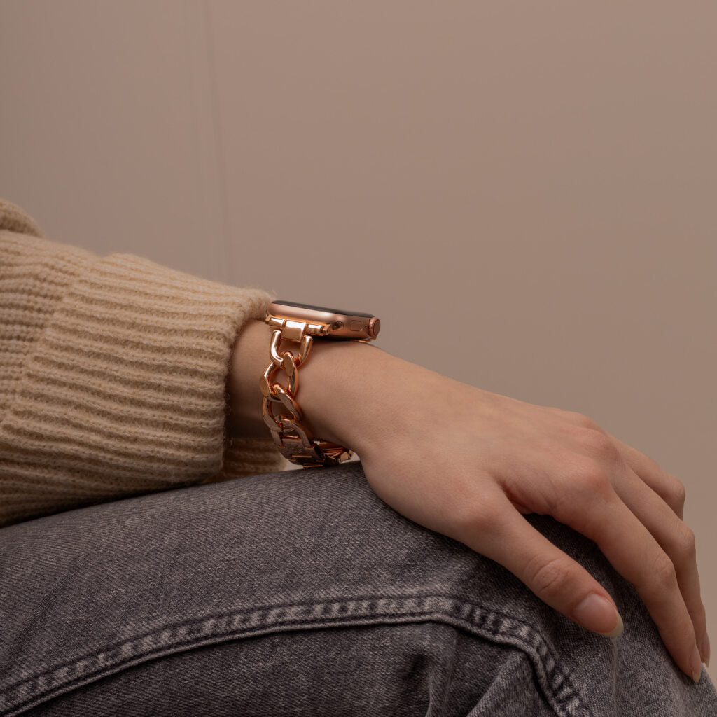 Apple Watch rozéarany rozsdamentes acél láncszíj