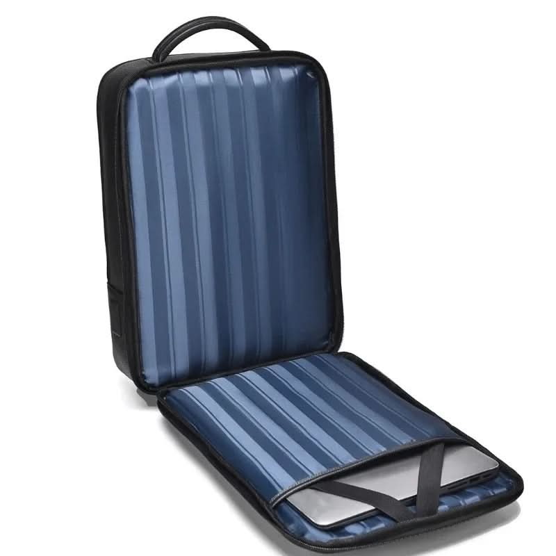 Elegáns bőr hátizsák USB-porttal 15,6 hüvelykes laptophoz, uniszex