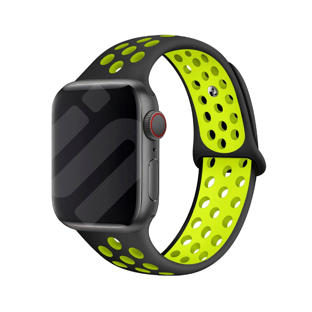 Apple Watch Sport Strap in Black and Yellow Colors