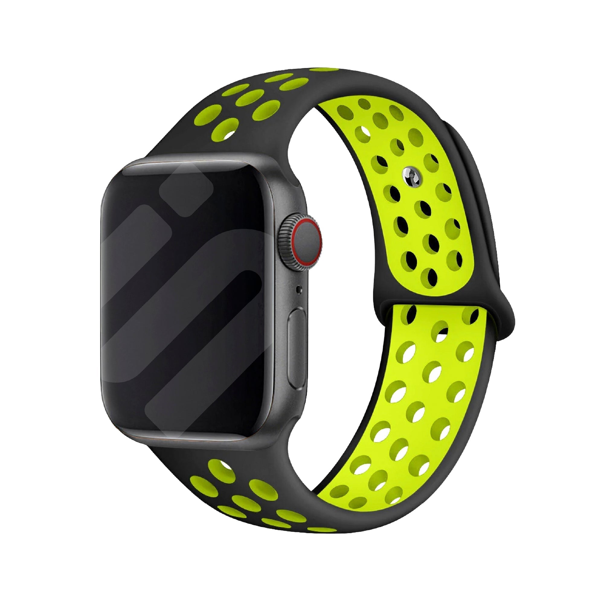 Apple Watch sport szíj fekete és sárga színekben
