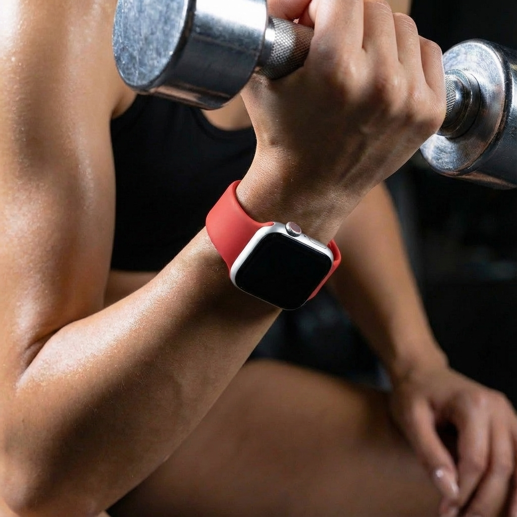 Apple Watch piros szilikon szíj cserepánt hivatalos