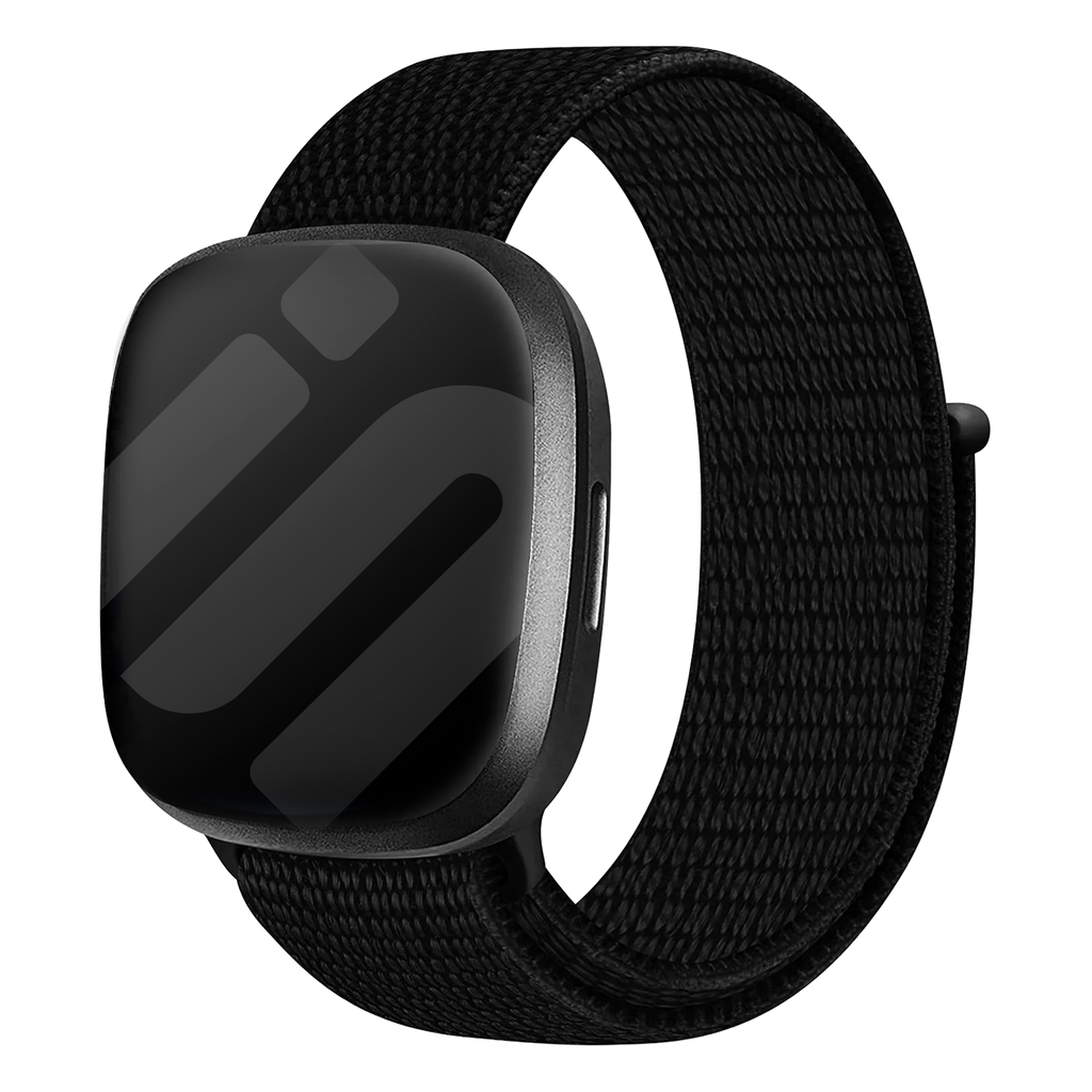 Fekete nejlon szíj Fitbit Versa 3 okosóra szíjhoz