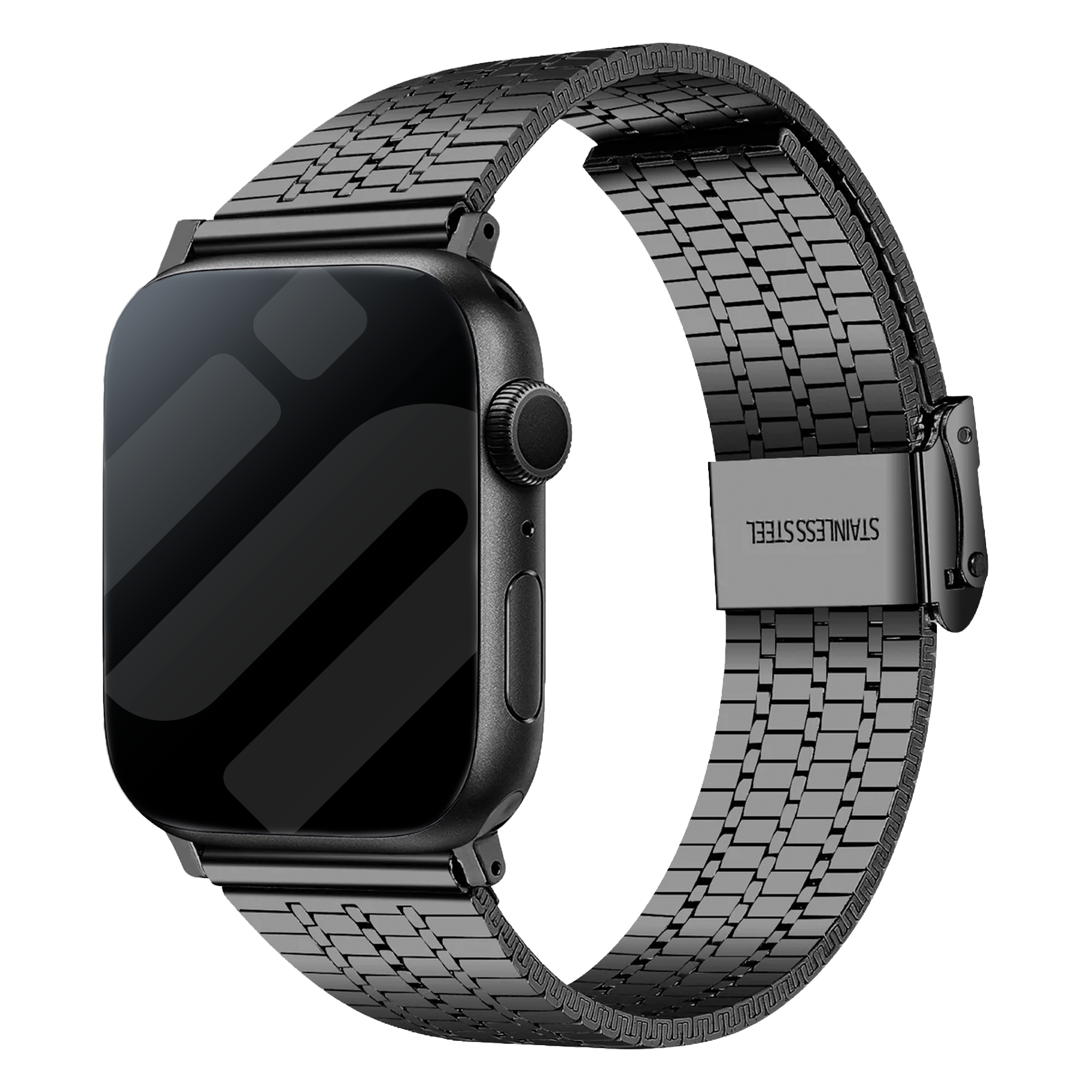 Apple Watch finom acél szíj fekete rozsdamentes acél karkötő