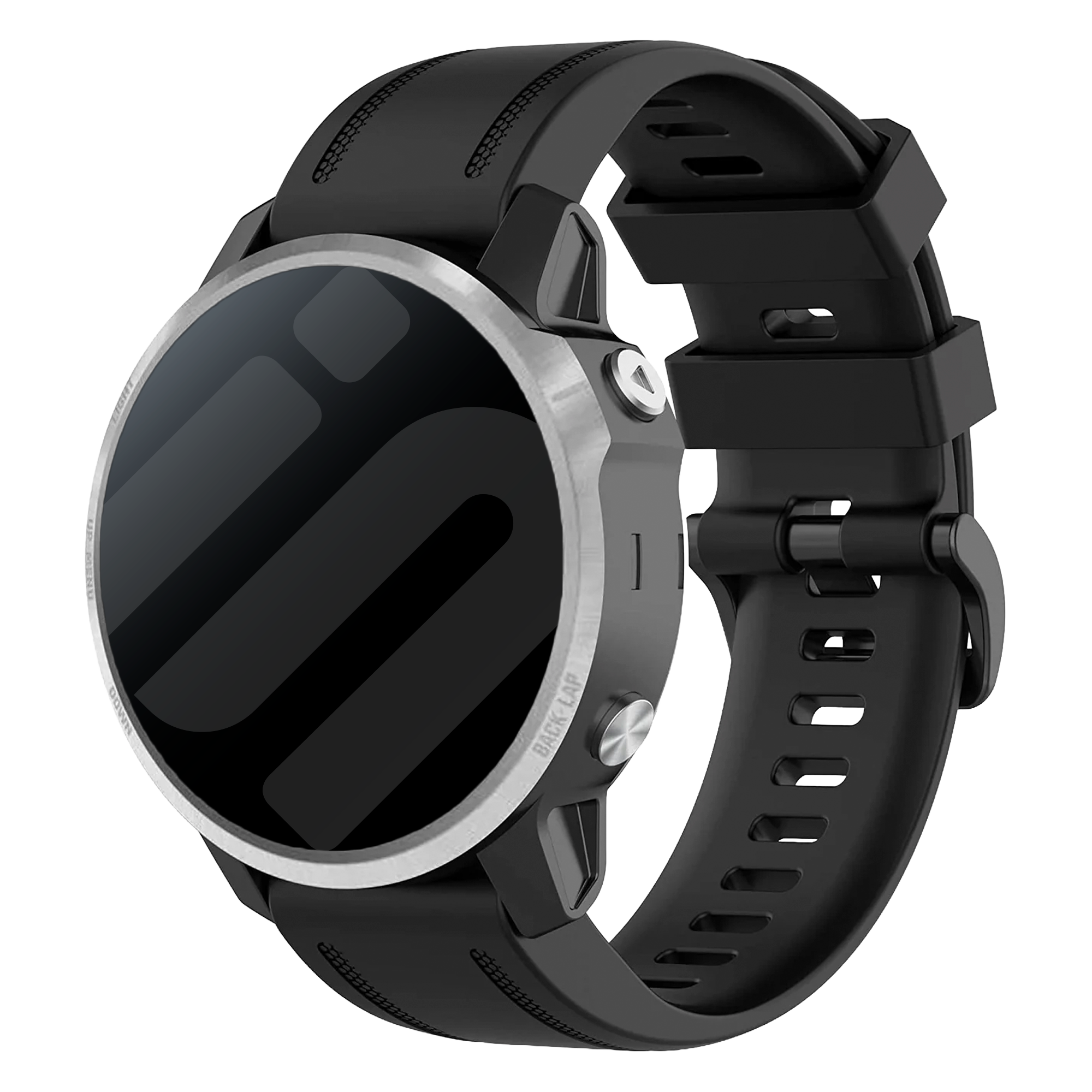 Fekete szilikon szíj Garmin Fenix 5S és 6S órákhoz