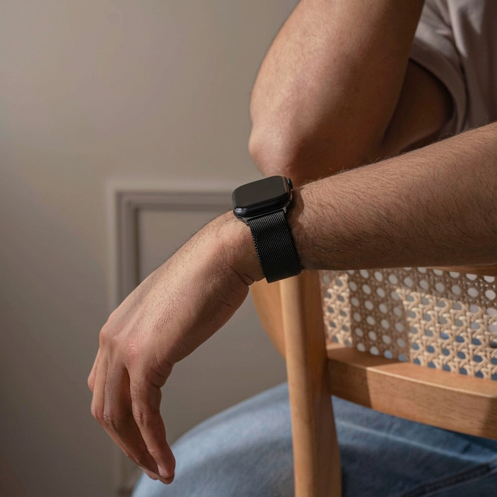 Apple Watch milánói szíj csattal fekete színben