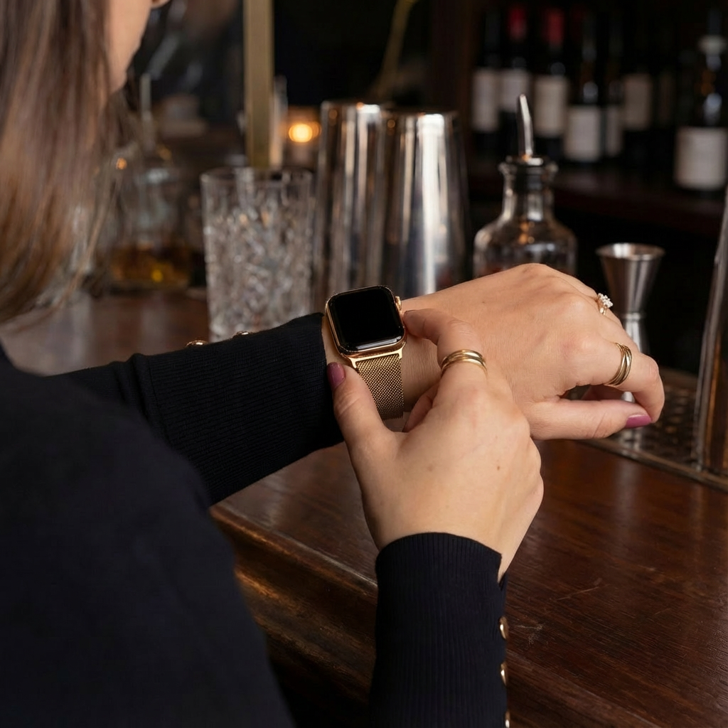 Apple Watch milánói szíj csattal rózsaarany színben