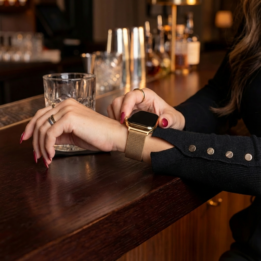 Apple Watch milánói szíj csattal rózsaarany színben