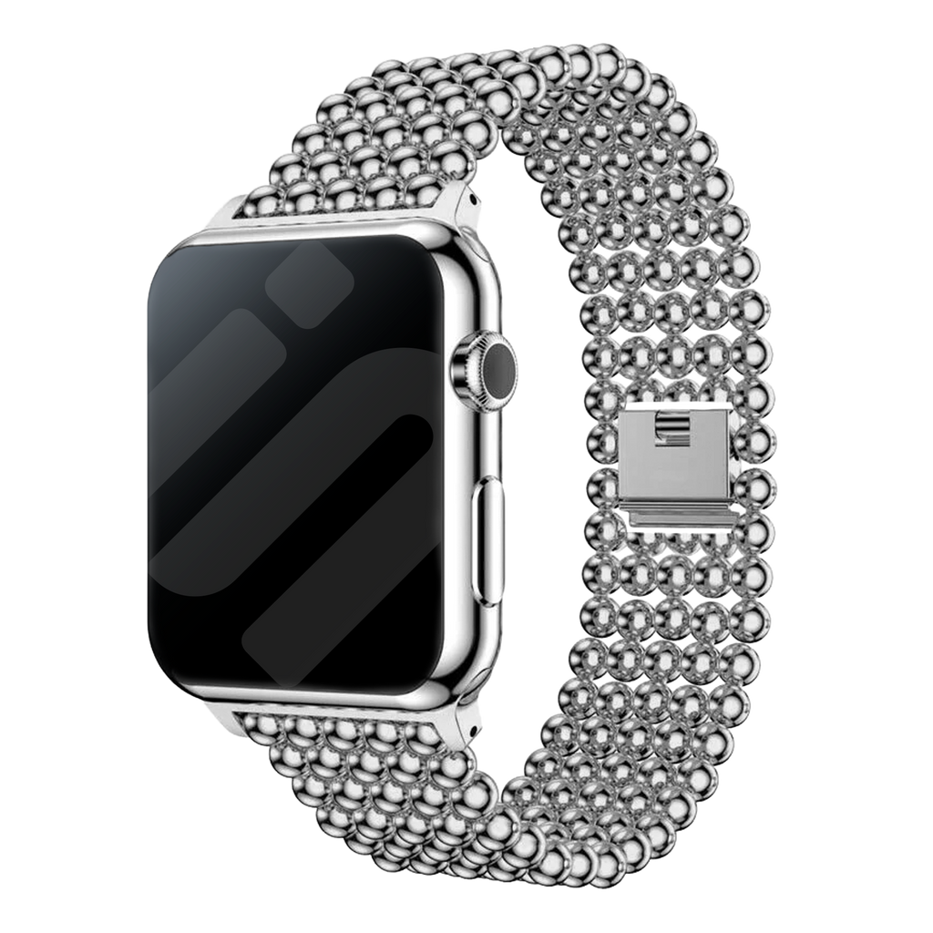Apple Watch gyöngyözött acél karkötő ezüst kivitelben