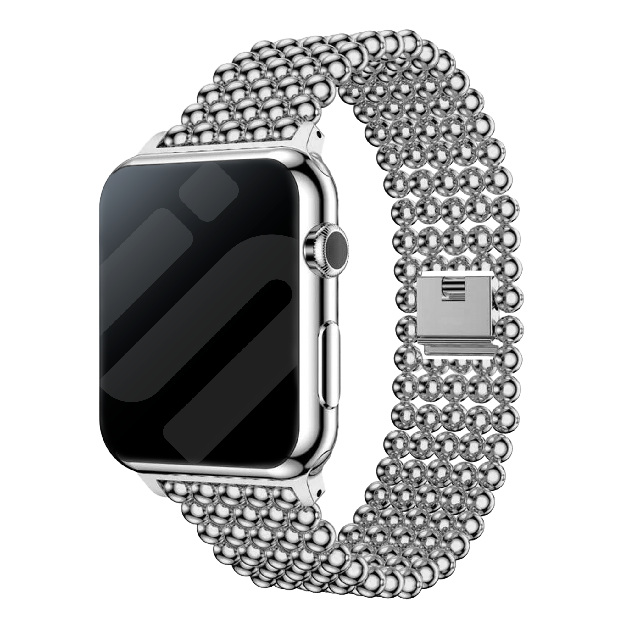 Apple Watch gyöngyözött acél karkötő ezüst kivitelben
