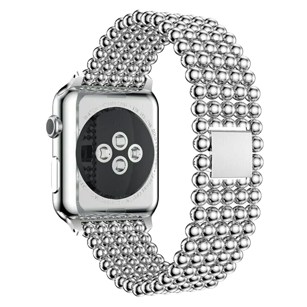 Apple Watch gyöngyözött acél karkötő ezüst kivitelben