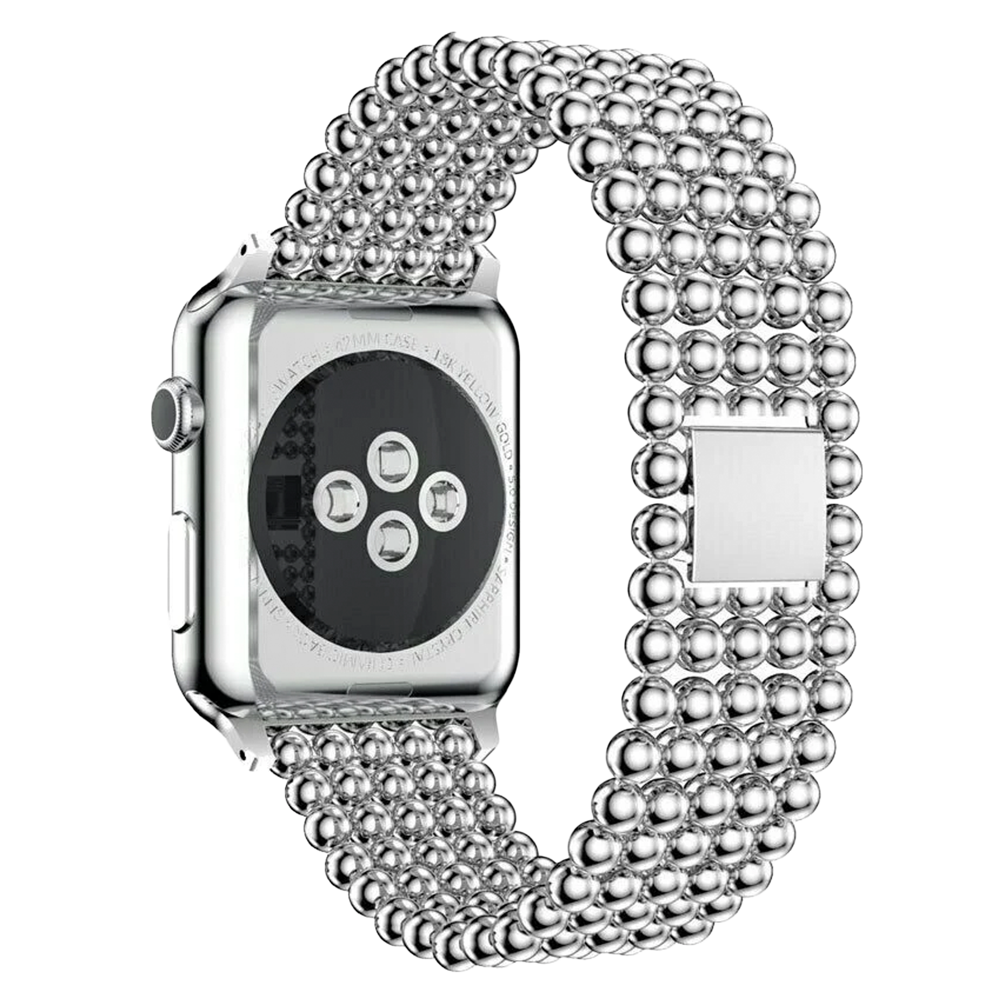 Apple Watch gyöngyözött acél karkötő ezüst kivitelben