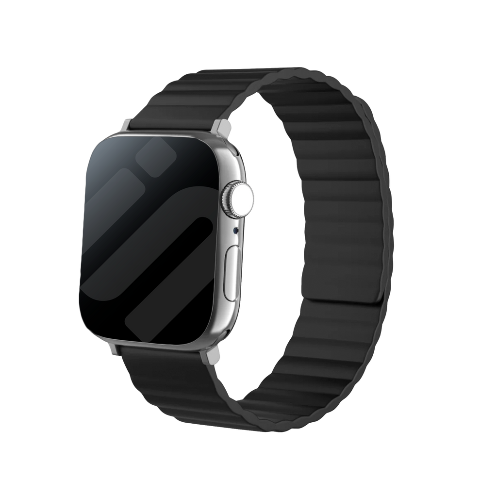 Apple Watch mágneses szilikon szíj fekete kivitelben