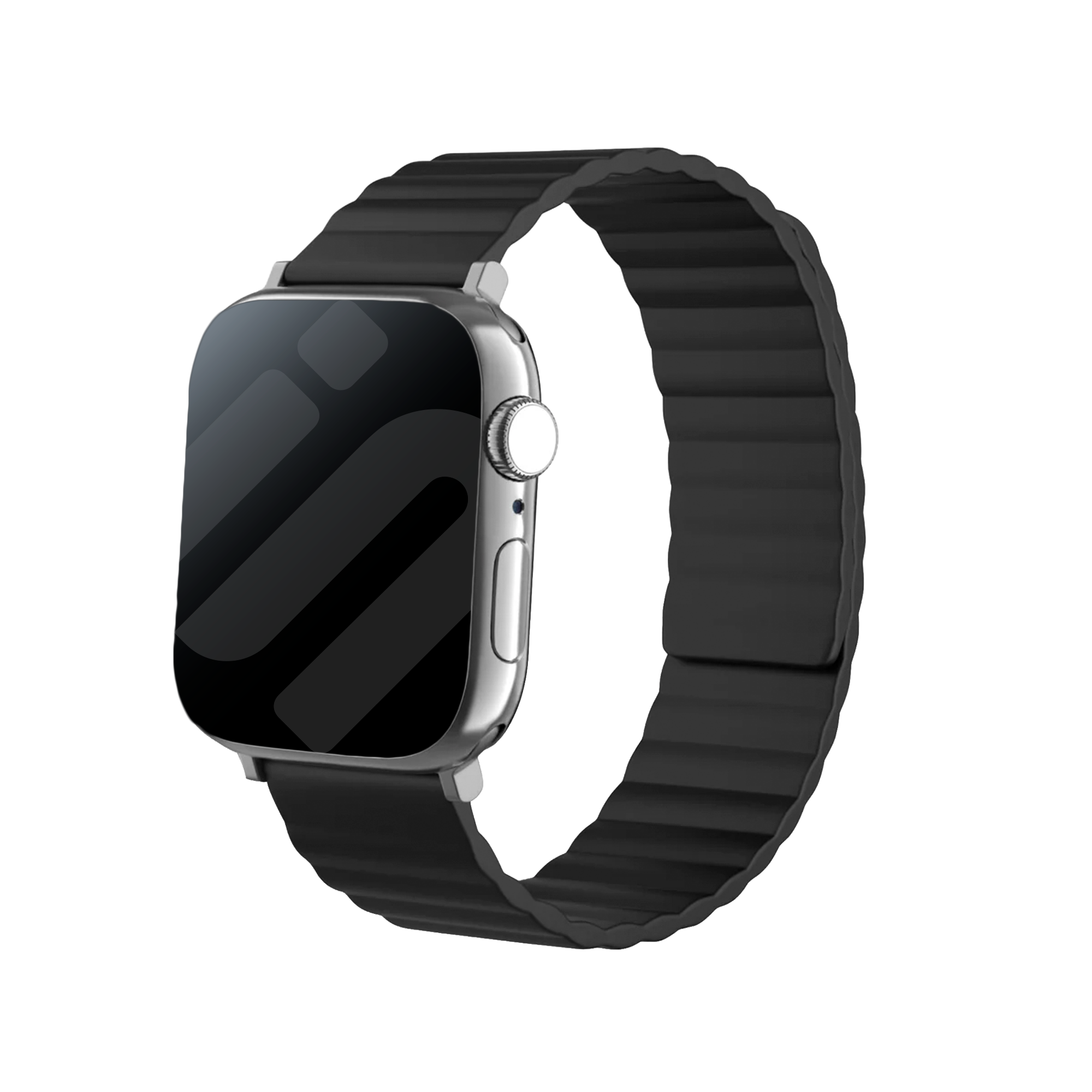 Apple Watch mágneses szilikon szíj fekete kivitelben