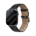 Apple Watch krokodilbőr mintás bőrszíj fekete színben