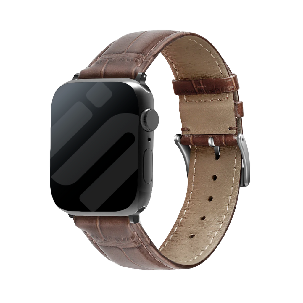 Apple Watch bőrszíj krokodilmintás barna